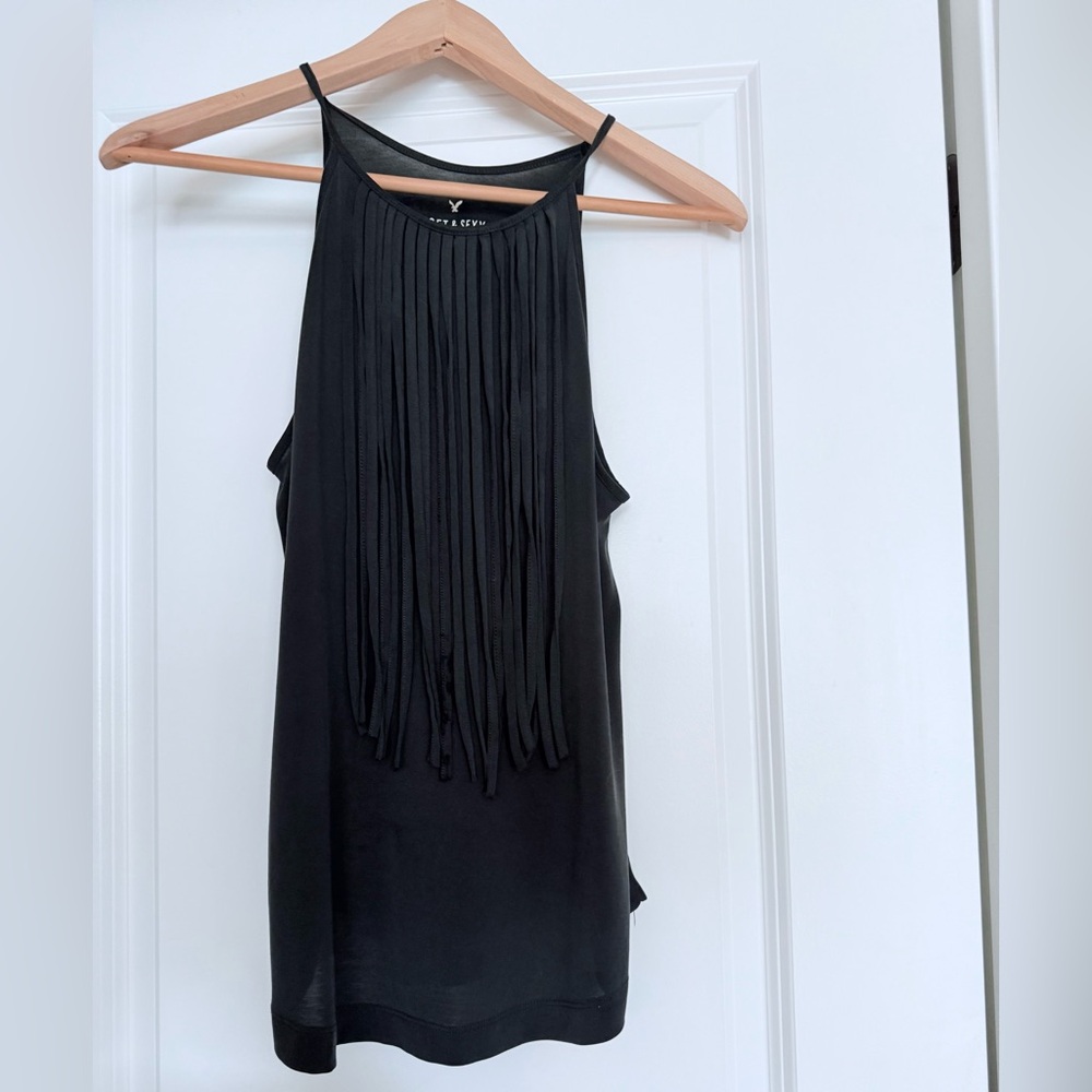 American Eagle “Soft and Sexy Black FRINGE Tank